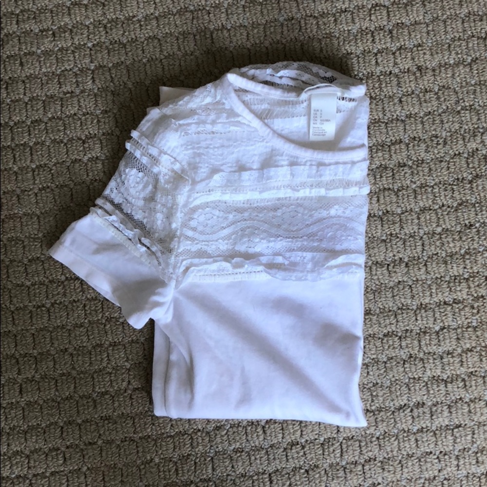 H&M Lacy Top (Off-White)